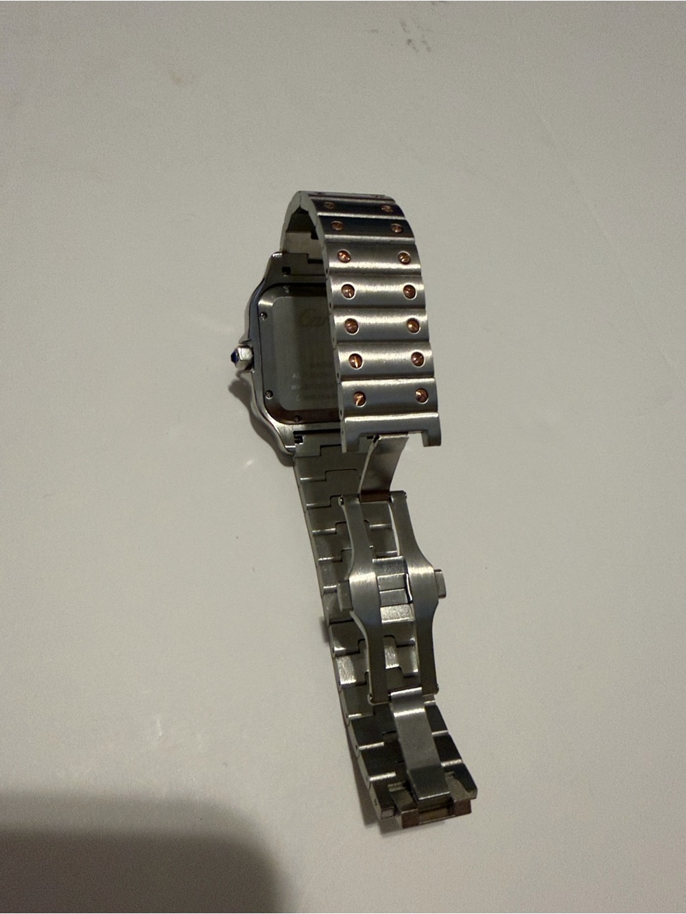 Cartier Santos Two Tone Watch Green Dial. - Picture 10 of 11